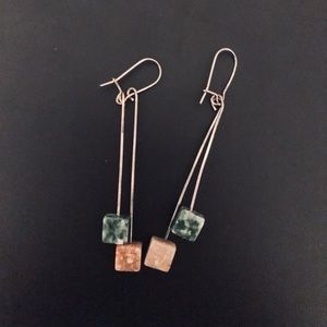 Handmade Dangling Earrings w/ Semi-Precious Stones